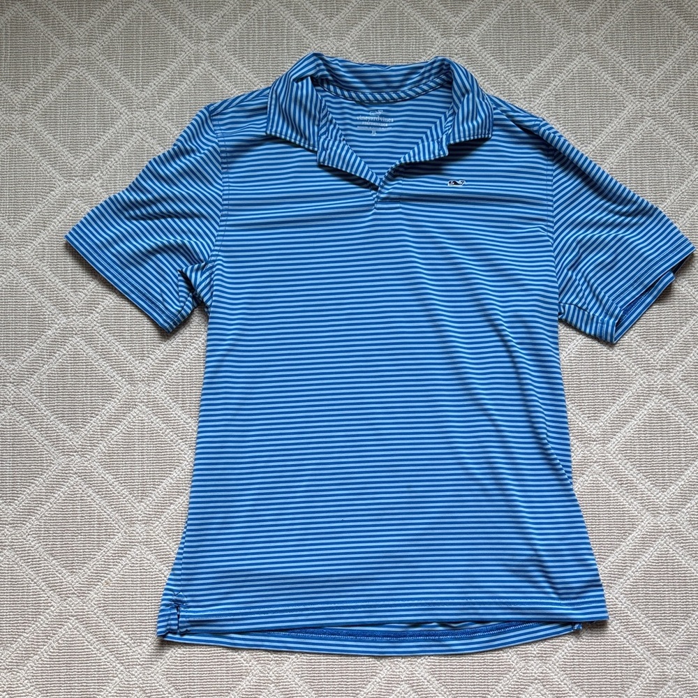 Vineyard Vines Blue Striped Kids Polo Shirt